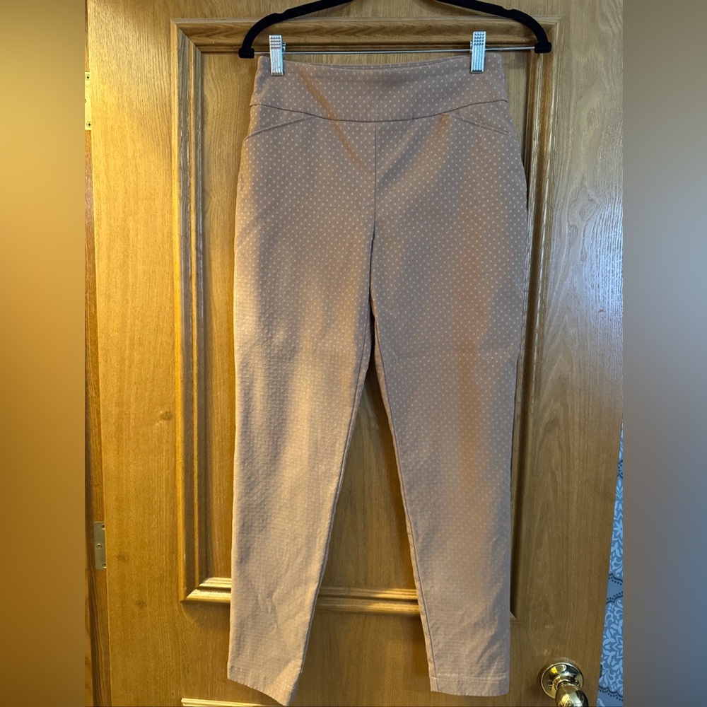 Versona Tan Polka Dot Skinny ankle Pants